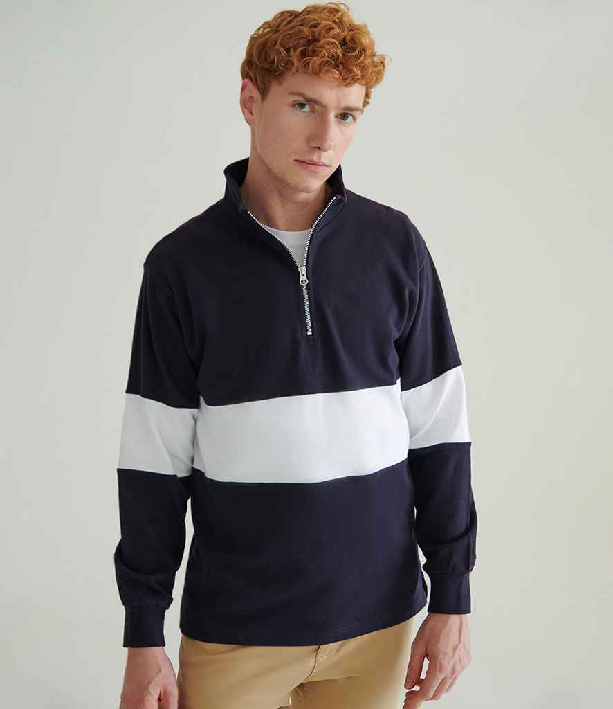Front Row Panelled 1/4 Zip Neck Top - PenCarrie